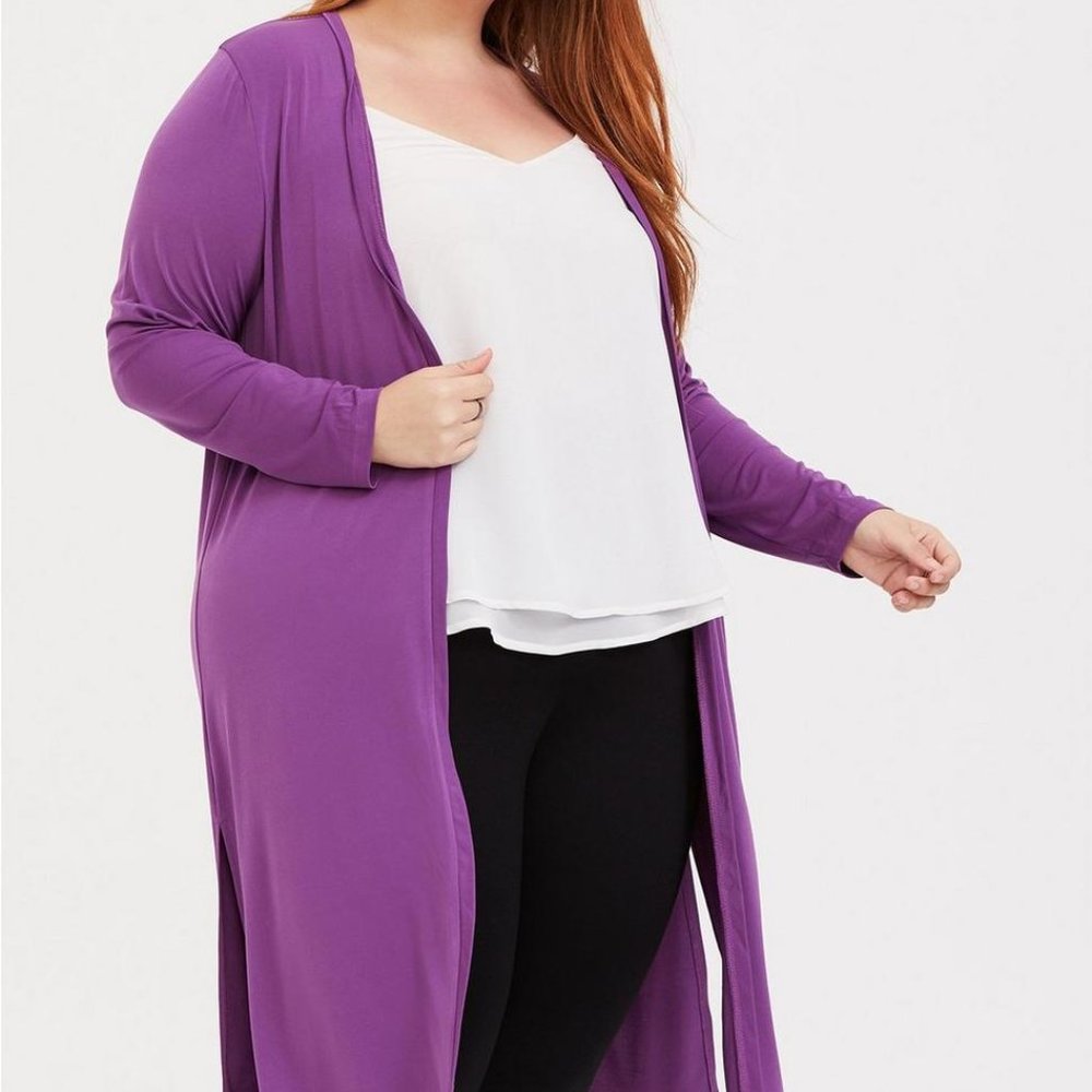 Torrid Cardigan Open Front Longline Sweater Size 2